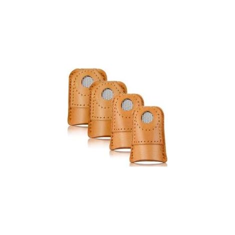Lot de 4 dés à coudre en cuir, protège-doigts et protège-mains- (1/5)