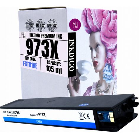 Inchiostro Inkdigo 973XL compatibile con HP PageWidePro452dn PageWidePro477dwt, certificato TÜV. (1/4)