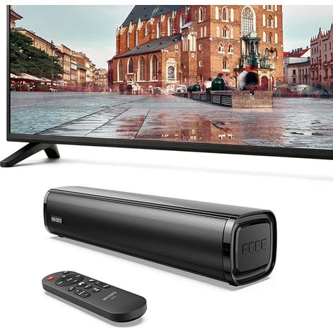 Barre de Son pour TV PC Gaming Mini 60 W 2,1 CH Caisson de Basses intégré Ordinateur avec Audio numérique USB / BT5.4 / Optique/AUX Voice Enhance 3 EQ Console de Jeu 40 cm (1/5)
