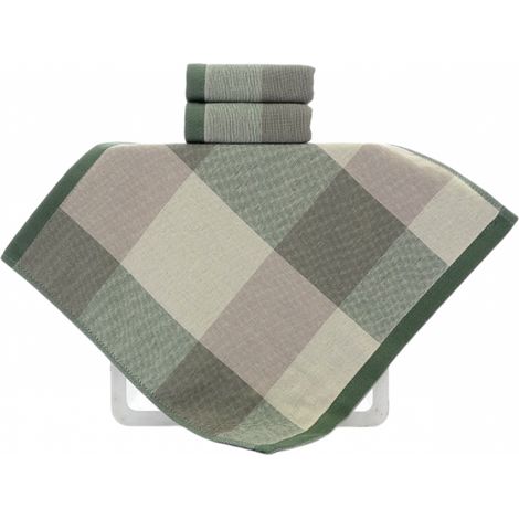 Filiyano-Serviette visage DarkGrid, serviette cadeau pour couple adulte, serviette absorbante pour le visage (Couleur : Vert, Taille : 74 34 cm) (1/4)