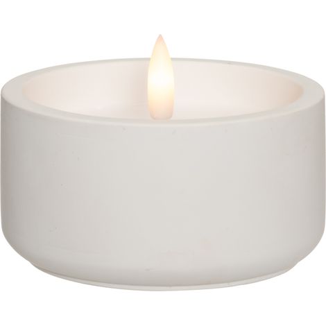 Wachskerze mit 3D-Flamme, LED, Ø 10 cm (1/3)