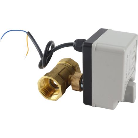 Vanne à bille motorisée 2 fils 2 voies normalement fermée DN25 laiton ABS accessoire 12V-24V CC (1/5)