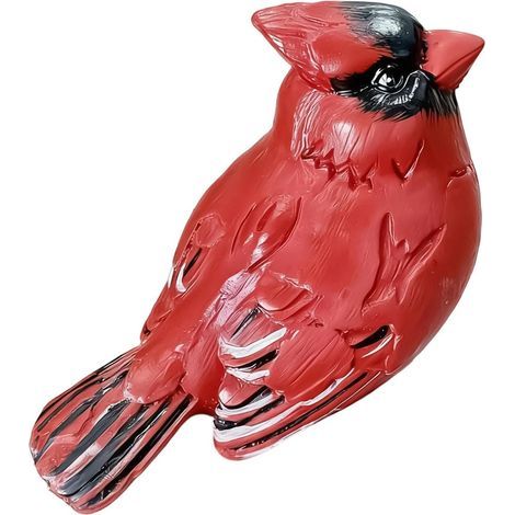 Bird Figurine Resin Bird Statue Hand Painted Red Bird (1/5)