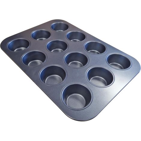 1 Moule à muffins, 12 empreintes, acier, revêtement antiadhésif, sans PFAS, cuisson four