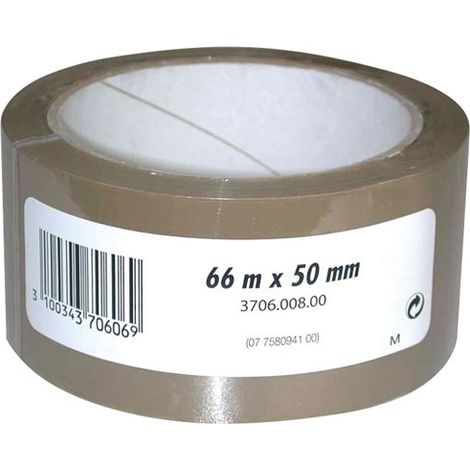 SANS MARQUE - Ruban adhesif emballage marron 48 mm x 66 m