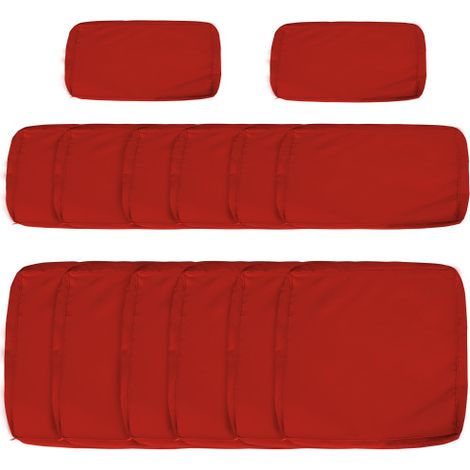 Set of 14 Outdoor Cushion Covers - Red