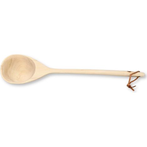 Finnische Aufgusskelle aus Pappelholz 50 cm lang mit Lederriemen