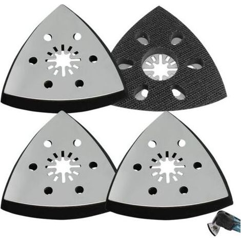 Plateau de ponçage triangulaire de rechange en 4 pièces, plateau de ponçage triangulaire de 93 mm, accessoire pour outil multifonction (1/4)