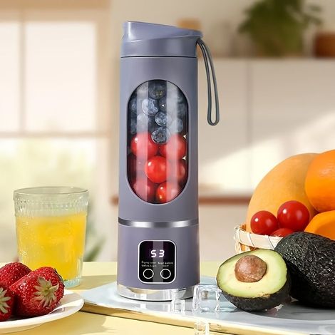 Mixeur Multifonction Portable 450ml - Mélangeur de Boissons USB Réchargeable - Moteur Puissant pour Smoothies et Jus Violet (1/3)