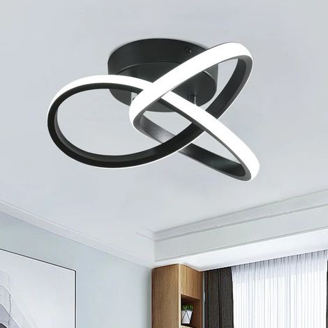 Unique Statement Geometric LED Ceiling Lamp, 26cm Semi Flush Mount Light for Kitchen, Closet & Entryway (1/5)
