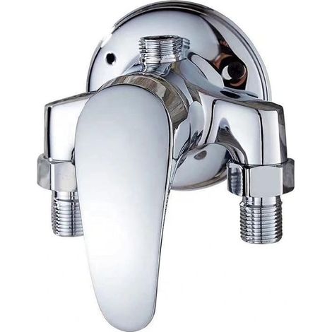 Mitigeur de douche mural monocommande en laiton chromé, pour eau chaude et froide (1/4)
