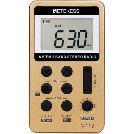 Lntyq Mini Radio Portable, Radio FM AM Rechargeable, Baladeur, Minuterie de Sommeil, Prise Casque, d'Extérieur, de Sport, Cadeau de Noël