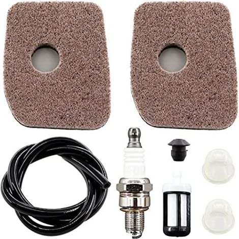VURAHOME - 2x filtre à air avec filtre à carburant tuyau de carburant pour Stihl BG56, BG56C, BG66, BG66C, BG86, BG86C, BR200, SH56, SH56C, SH86, SH86C ventilateur souffleur remplace 4241 120 1800 (1/5)