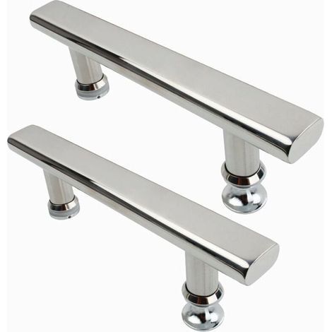 2x verchromte Edelstahl-Duschtürgriffe 145mm Badezimmer-Küchentürgriffe (1/5)