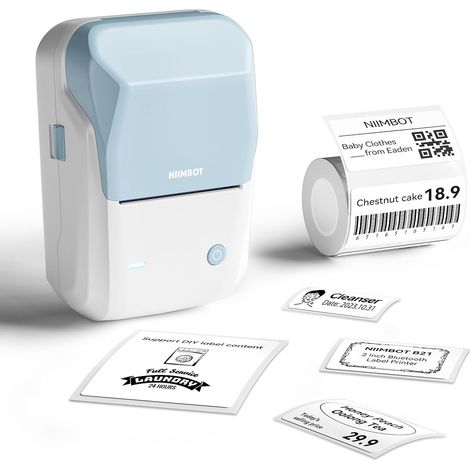 Impresora de etiquetas B1 con 1 rollo de etiquetas, impresora de etiquetas autoadhesiva Bluetooth, impresora de etiquetas térmica adecuada para empresas comerciales, escuelas, oficinas y hogares (1/5)