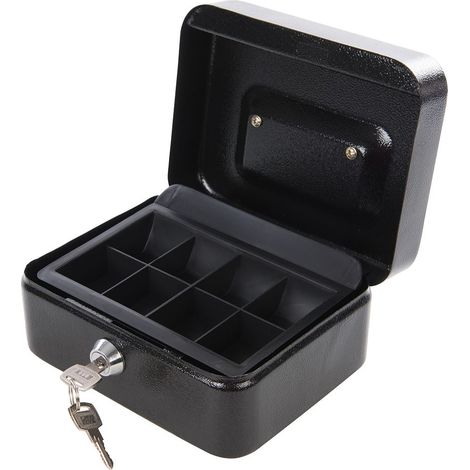 Silverline Metal Cash & Valuables Box Keyed - 165 x 128 x 80mm