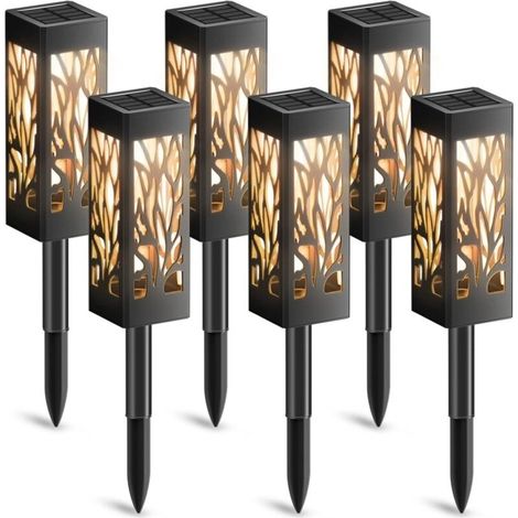 Lampe Solaire Exterieur Jardin, 6 Pièces Décoration Jardin Lanterne Solaire avec Lumière Blanche Chaude, IP65 Étanche Lumière Solaire Extérieure Auto On/Off pour Cour Outdoor, Cour Pelouse, Paysage, P (1/5)