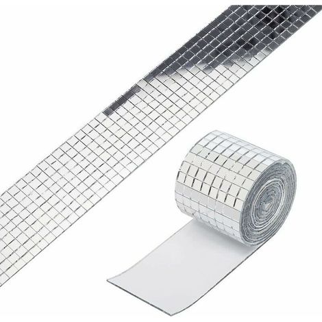 Dekorative Mosaikfliesen-Spiegel zum Selbermachen, selbstklebende Mini-Quadrat-Glasspiegelfliesen 5x5mm (1600 Stück)