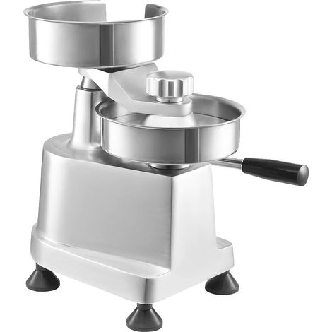 Máquina para hacer hamburguesas, fabricada en acero inoxidable, diseño compacto, 4x5x6 pulgadas. (1/2)