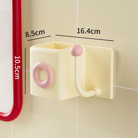 Organiseur mural sans perçage multifonction, support de rangement à crochet à boule, design macaron pour salle de bain, coiffeuse et cuisine (1/5)