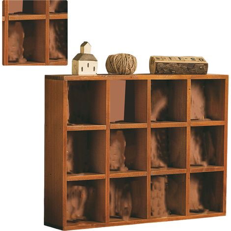 Wandregal für Statuen, Vintage-Statuenvitrine aus Holz für Zuhause, Schlafzimmer, 12 Fächer (1/5)