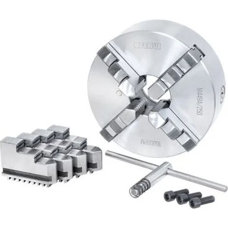Fervi M449A/250 Mandrin auto-centrant de précision à 4+4 mors pour tour