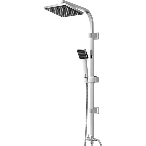 Colonna doccia regolabile H 93 in acciaio cromo con soffione 19x19