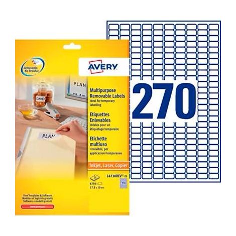 Avery L4730REV-25 etiqueta de impresora Blanco Etiqueta para impresora autoadhesiva