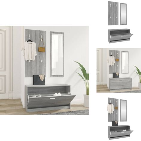 Ensemble d'armoires à chaussures 3-en-1 Sonoma gris - Meuble À Chaussures - Rangements Chaussures - Armoire À Chaussures - Rangement Entrée - Organiseur Chaussures (1/5)