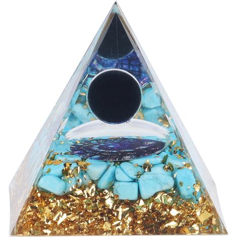 Pyramide d'Orgone Équilibre Énergétique Chakra, Décoration Bureau Maison pour Croissance Mentale (1/5)