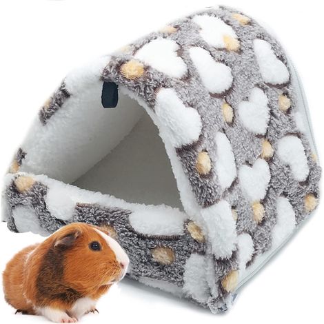 JeiibrZui Meerschweinchen Nest Plüsch - Kleintiere Kuschelhöhle - Hamster Hängematte Comfort - 1 pièce - Marron (1/4)