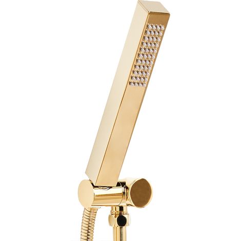 Ducha de mano moderno clásico cuadrado 1 modo de rociado metal dorado Yarari