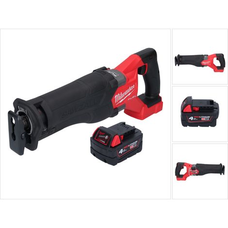 Sierra de sable sin cable Milwaukee M18 FSZ-401 18 V sin escobillas + 1x batería 4.0 Ah - sin cargador