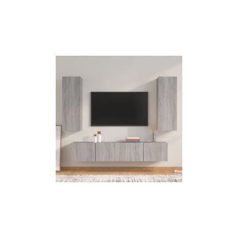 Ensemble de meubles TV 4 pcs Sonoma gris Bois d'ingénierie (1/5)