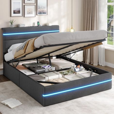 Hamac avec support, 237 x 90 cm, hamac à barres d'écartement avec poche latérale. Appui-tête en métal, jusqu'à 150 kg. (1/5)