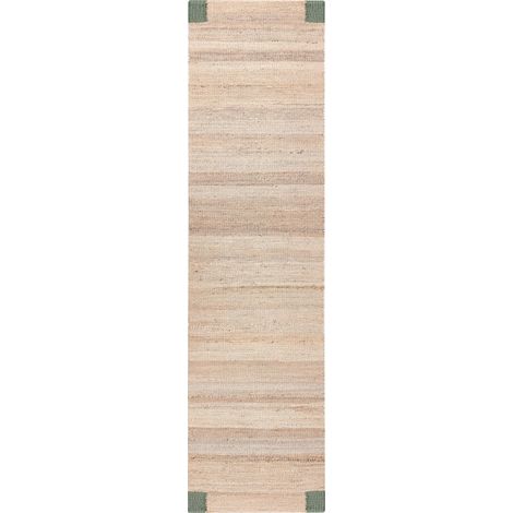 Teppich AMRAVATI Beige / Grün 80 x 300 cm Jute
