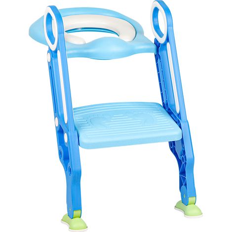 Siège Toilette Enfant Pliable et Réglable, Réducteur de Toilette Bébé pour D'apprentissage à la Propreté,Réducteur de WC Pour Enfant -bleu (1/5)