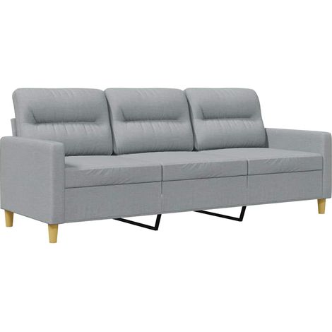 3-Sitzer-Sofa Hellgrau 180 cm Stoff vidaXL
