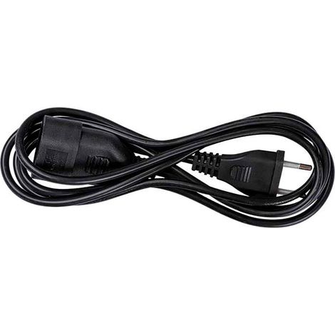 Rallonge Avec 1 Prise, 10a 250v, Sans Terre, Câble H05vv-f 2x1mm², 2 M, Noir, Blister