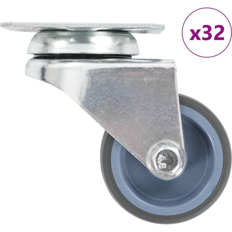 32 Stk. Lenkrollen mit Zwillingsrad 50 mm