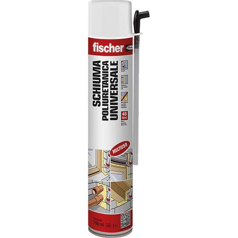 SCHIUMA POLIURETANICA '1K' PU 1K 750 ml 750 - manuale- 12 pezzi  - FISCHER