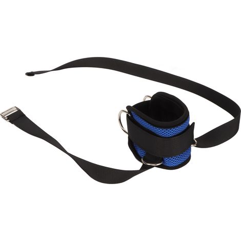 Cheville réglable sangle auto-agrippante ceinture d'exercices de force pour jambe et hanche - Entraînement musculaire - Bleu (1/5)