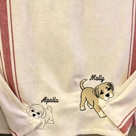 Little poodle puppy, dog mom, kitchen napkin/puppy towel - 2 dogs - as pictured