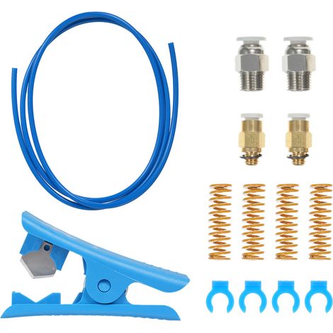 3D-Drucker-Set mit 100 cm langem PTFE-Flexschlauch für 1,75-mm-Filament, Schlauchschneider, PC4-M6/PC4-M8-Anschlüssen und passenden blauen Hotend-Socken (1/5)