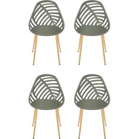 Lot de 4 Chaises de Jardin "Alameda" 83cm Vert Olive (1/3)