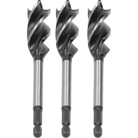 Lot de 3 forets à bois, scie cloche pour métal, mèche à tarière, 4 dents, queue hexagonale, 20 mm (1/5)