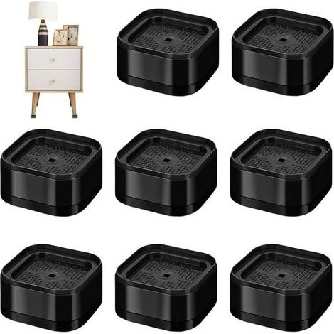 Pezzo Impilabile-Montato pezzo di Mobili, Booster seat Piedi del Letto Nero, Altezza Semplice 3.5 cm, seggiolini Mobili Regolabile, per le lavatrici, Divani, Tavoli, Armadi (1/5)