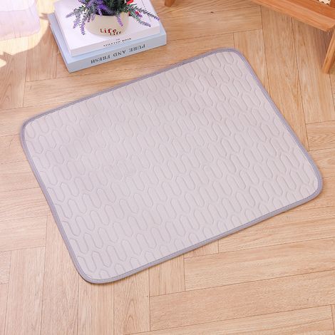 Tapis rafraîchissant pour animaux de compagnie – Coussin en soie glacée respirante pour chien et chat. lit d’été ergonomique avec support en latex naturel. gris. taille L (70 x 55 cm). idéal pour anim