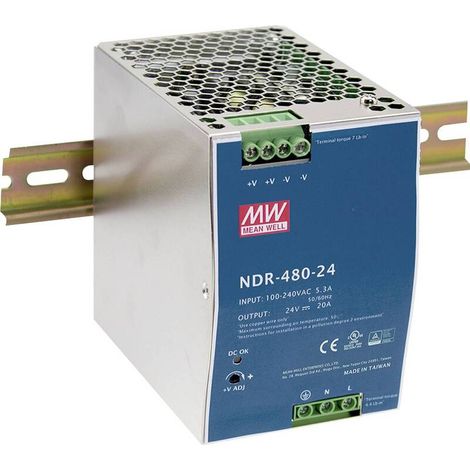 [GEBRAUCHT] B-Ware Mean Well NDR-480-24 Netzteil DIN-Schiene 480W Schutz gegen Kurzschluss (1/2)