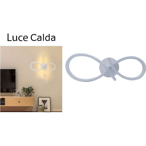 Applique lampada parete led 12W luce calda infinito bianco moderno SJ091 (1/5)